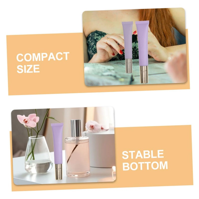 FRCOLOR 2pcs 20ml Zinc Alloy Massage Head Refillable Eye Cream Tubes Travel Essential Oil Dispenser - Image 3